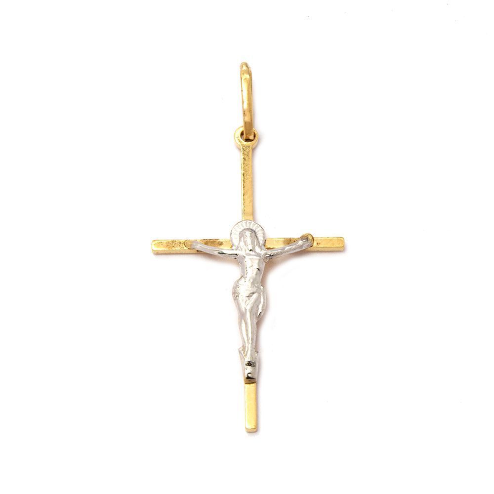 Pingente Crucifixo Fio Quadrado em Ouro 18 Kilates - 21631
